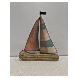 Rustic tabletop sailboat decoration