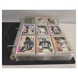 Binder full of collectible football cards