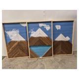 Handcrafted 3 Piece Mountain Wall Art Set