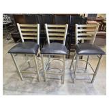 Lot of 3 Bar Stools Metal