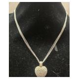 18' sterling silver CZ heart pendant necklace