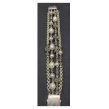 Heavy Sterling Michael Dawkins pearl 6' bracelet
