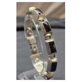 Sterling silver black onyx 7' bracelet