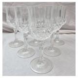 6 Longchamp style crystal glasses