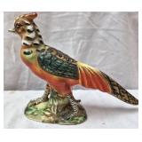 Vtg 1950's handpainted ceramic pheasant figurine