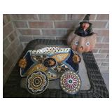 Tray coasters pumpkin and witch