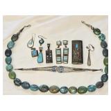 Sterling Silver Turquoise Jewelry & Lighter Case