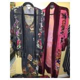 Stunning Beaded Silk & Velvet Shirt & Kimono