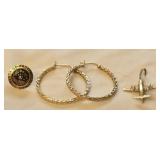 10k & 14k Yellow Gold Earring Pin & Pendant 7g