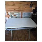 Blue Green Wooden Foldable Table & 3 Chairs