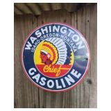 Metal Washington gasoline sign