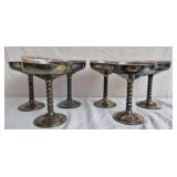 6 Vintage silverplate goblets