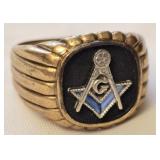 Vintage 10K Yellow Gold Masonic Ring 11.3 grams