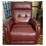 Red leather swivel rocker recliner
