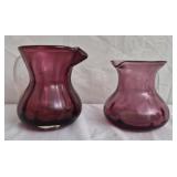 Vintage Pilgrim Cranberry Glass pitcher