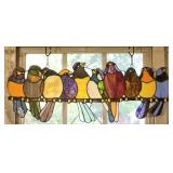 Stained Glass 10 Birds Window Hanger