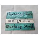 Fleetwood Mac working staff Crew Badge