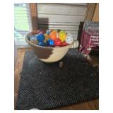 Tee and plastic balls