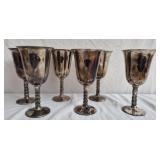 Vintage silver plated wine goblets
