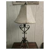 Metal base lamp will need a new shade