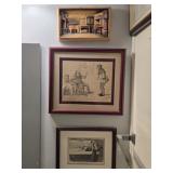 Lot of 3 Vintage Decorative Pictures