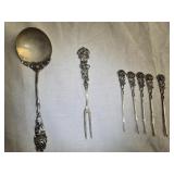 Hildesheimer Rose pattern skewers 800 silver