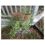 White metal buggy yard decor