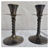 Pair of Sliver plated candle holders