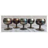 5 Vintage silver plated wine goblets