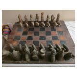Fantastic Antique Carved Chess Set