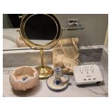 Bathroom Lot of Misc Items & Cabinet Lot of Towels