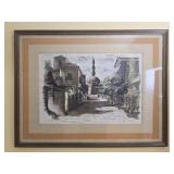 Signed framed J. Pavlikevitch water color painting