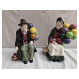 2 vintage figurines of Balloon seller