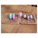 Colored Candle Eggs Glass Hand painted Egg Etc