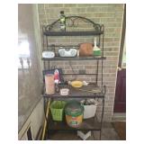 Bakers Rack and contents