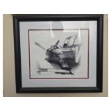 Framed signed Wade Meyers king of strafers print