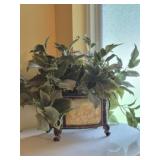 decorative crackled wood chest planter