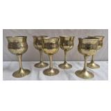 Vintage style brass wine goblets