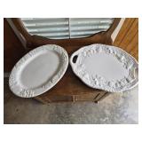 White ceramic serving platters