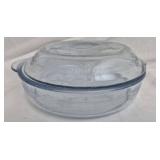 Vintage Fire King Sapphire Blue casserole dish