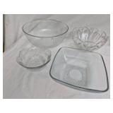 4pcs glass glass serving bowls