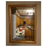 Framed welcome mirror pineapple sign