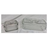 Vtg rectangular clear glass storage dish