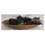 Wooden centerpiece w faux fruit