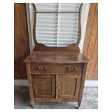 Antique oak wash stand