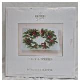 Holly & Berries crystal dish