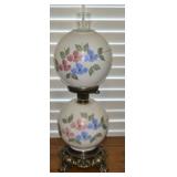 Hand Painted Double Globe Hurricane Lamp
