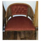 Wide Vintage Chair w Velvet Cushion
