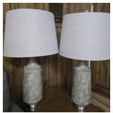 Pair of plastic Grey lamps