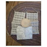 Lot of chair cushions table runner & placemats